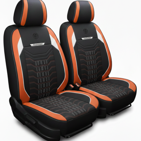 Funda de Asiento Universal Fusion en cuero legítimo con airbag, más regalos: alfombra de cuero y cubierta de volante.