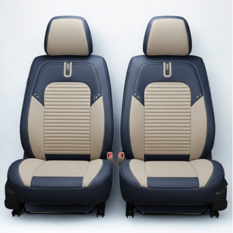 Funda Asiento Universal Vulcan en Cuero Legítimo con AirBag +REGALOS: Alfombra de Cuero y Funda para Volante